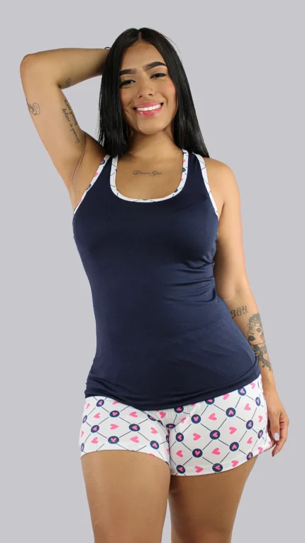 Pijama Short Azul Oscura