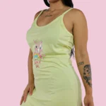 Pijama Batola en tiras amarilla con aplique