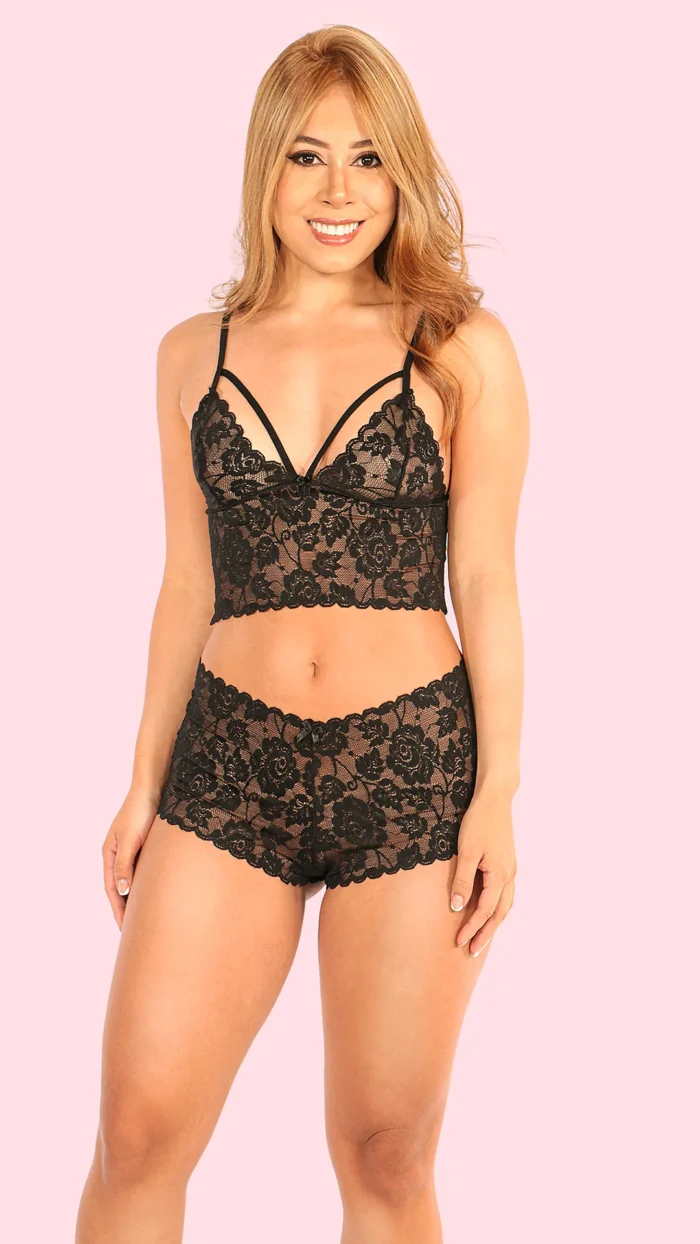 Conjunto Encaje Top y Cachetero