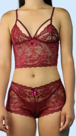 Conjunto de 3 piezas en encaje