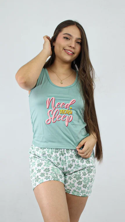 Pijama Short Calma Oliva