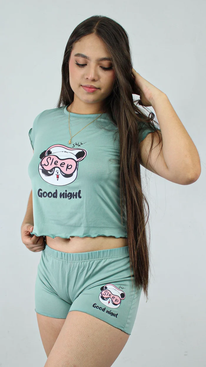 Pijama Short Unicolor Oliva
