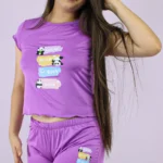 Pijama Short Unicolor Violeta